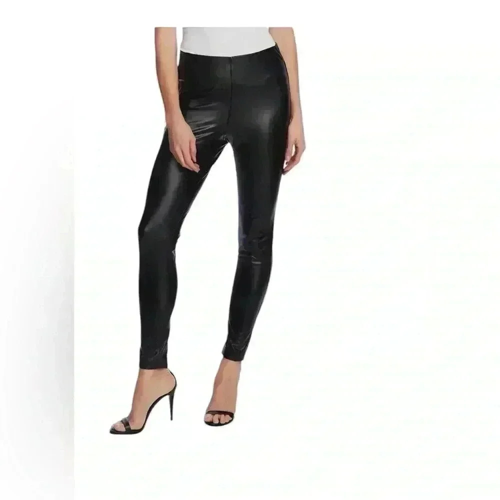 Vince Camuto Black Faux Leather Skinny Leggings Size S